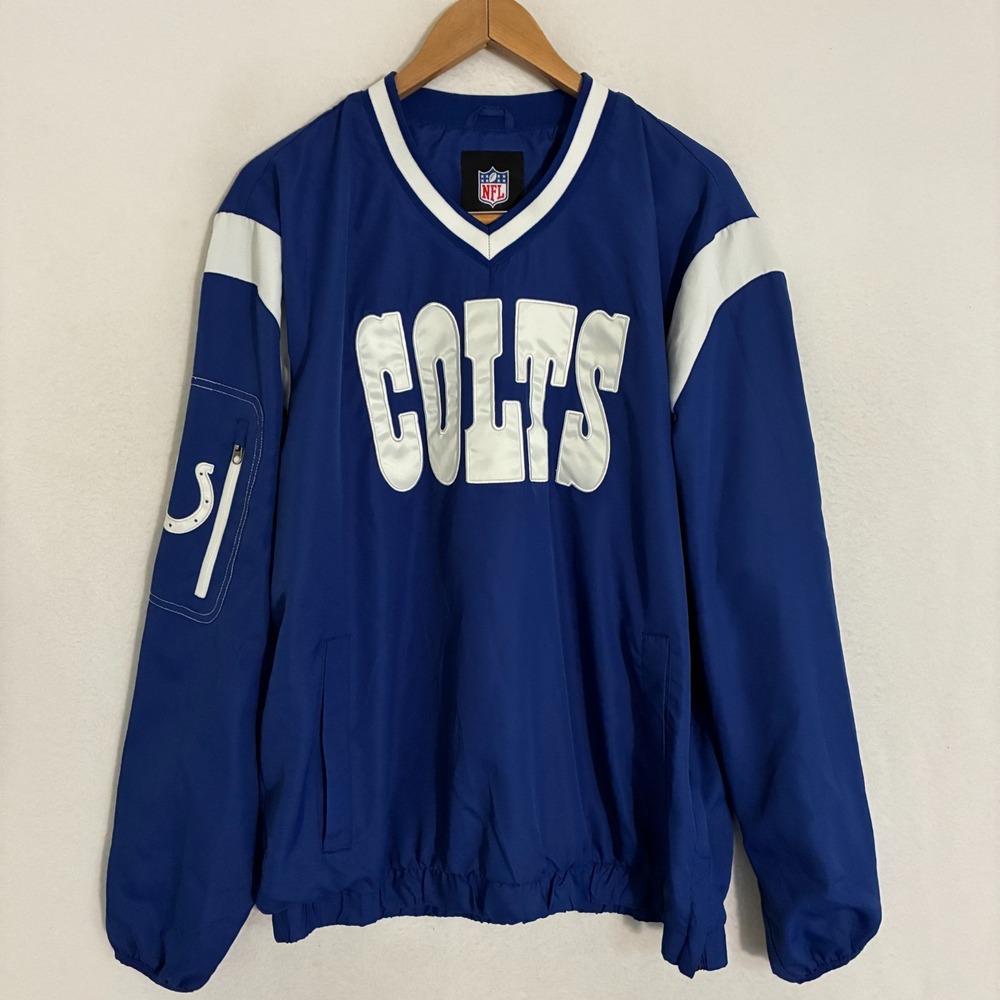 Indianapolis Colts Windbreaker Pullover Mens XL Lightweight Embroidered Football